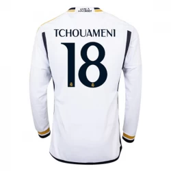 Real Madrid Tchouameni #18 Fodboldtrøjer 2023-24 Hjemmebanetrøje Mænd Lange Ærmer